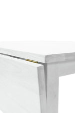 Home Solid Wood Extending Dining Table & 2 White Chairs | Modern Kitchen Set