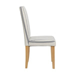 Midback Pair of Stripe Dining Chair- White & Blue | Cozy Fabric Comfort