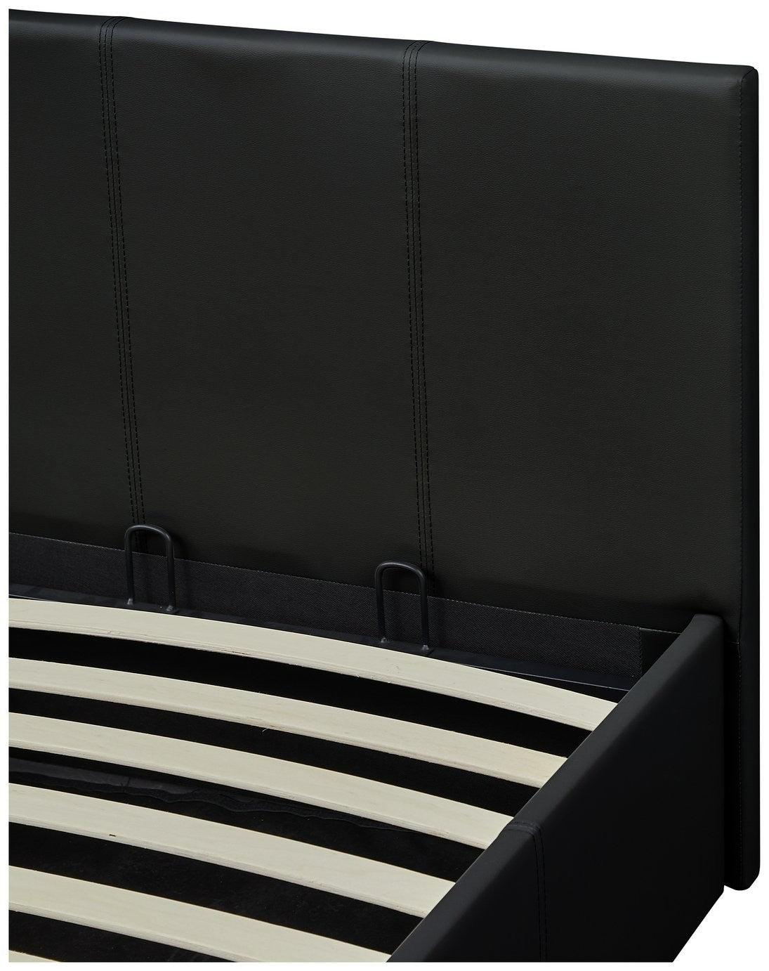 Lavendon Single End Open Ottoman Bed Frame -Black | single storage bed black