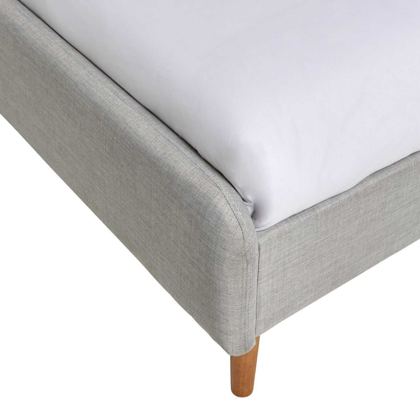 Aspen Kingsize Fabric Bed Frame - Grey | Comfortable Soft Night Rest