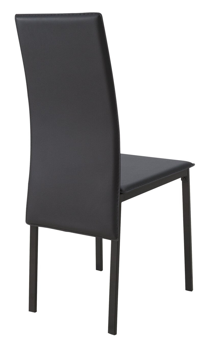 Lido Glass Extending Dining Table & 6 Black Chair ( B Grade 47231 - 45168 )