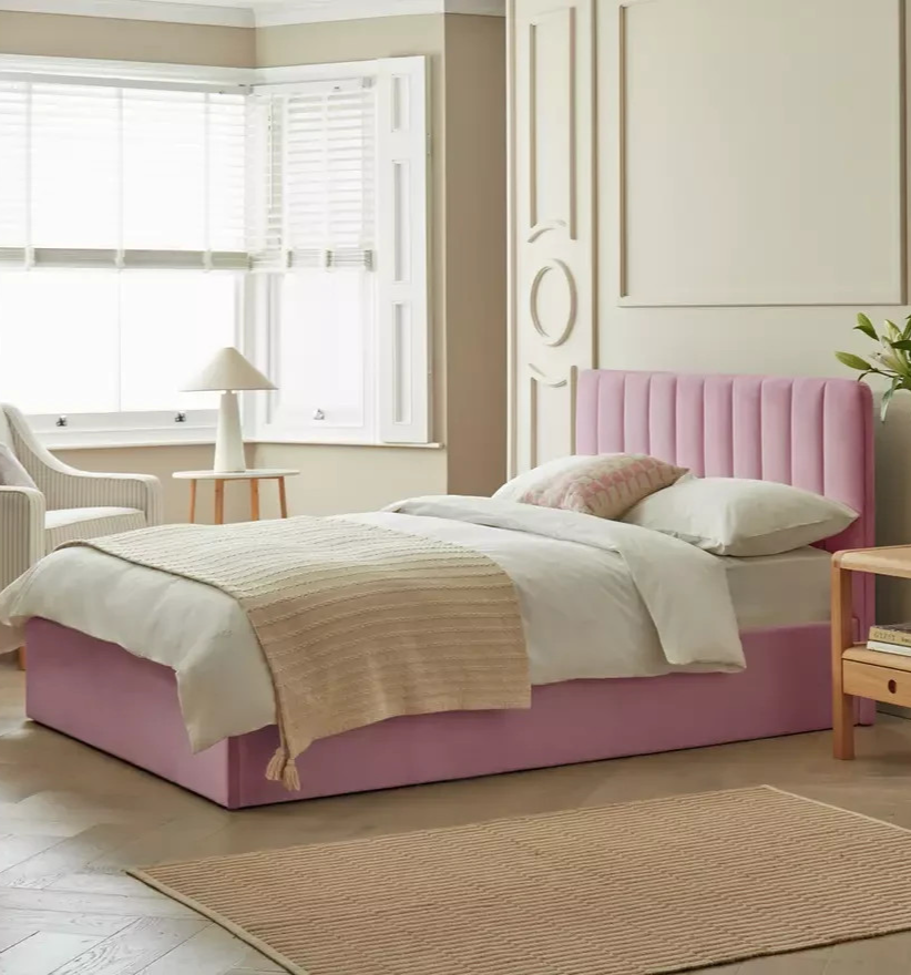 Pandora Small Double End Lift Ottoman Bed - Pink (B Grade)