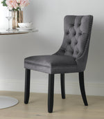 Home Princess Velvet Dining Chair - Charcoal | Comfort Stylish Seating Interior
