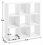 Home Home 9 Cube Storage Unit Walnut | Modular Shelving Organiser Furniture
