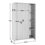 Home Seville 2 Door Open Shelf Wardrobe - White ( B Grade )