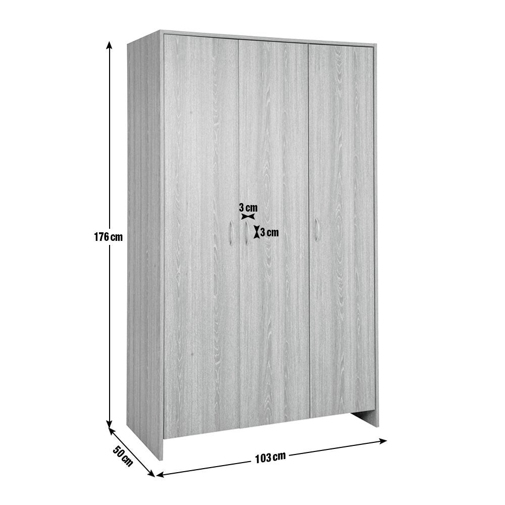 Home Seville 3 Door Wardrobe - White | White bedroom wardrobe