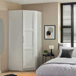 Munich Panelled Corner 1 Door Wardrobe - White ( B GRADE)