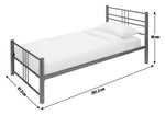 Home Atlas Single Metal Bed Frame - Black | Modern Strong Bedroom Furniture Bed