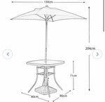 Home Atlantic 4 Seater Folding Metal Patio Set - Black | Outdoor Garden Dining