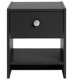 Home Seville 1 Drawer Bedside Table Anthracite | Bedroom Nightstand Storage Furn
