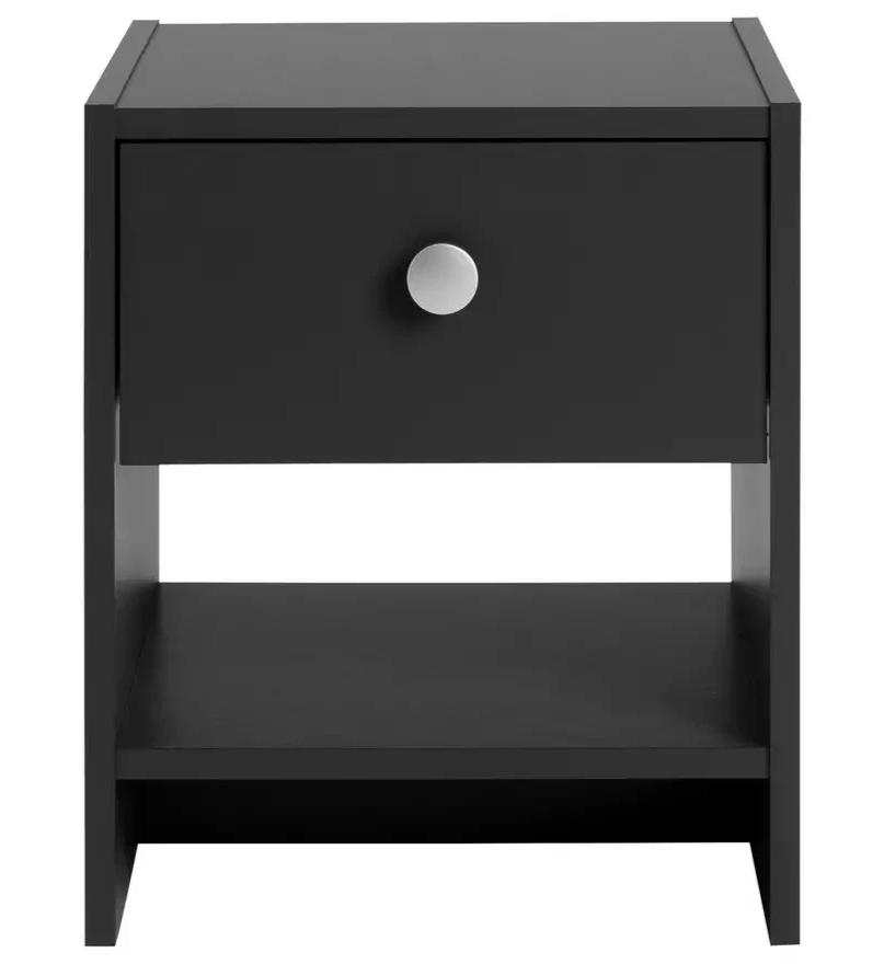 Home Seville 1 Drawer Bedside Table Anthracite | Bedroom Nightstand Storage Furn