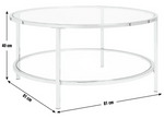 Habitat Home Boutique Round Coffee Table - Silver | Glass Top Modern Living Room