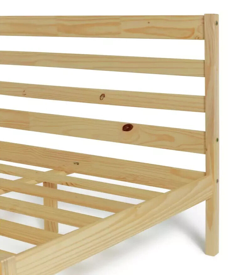 Kaycie Double Bed Frame 4FT6  Wooden - Pine With Pocket Sprung Double Mattress