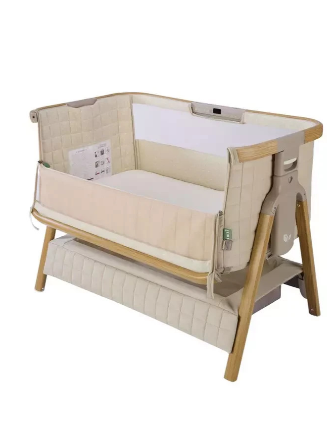 Tutti Bambini CoZee Sense Bedside Crib Sand | Baby Bedside Sleeper Crib