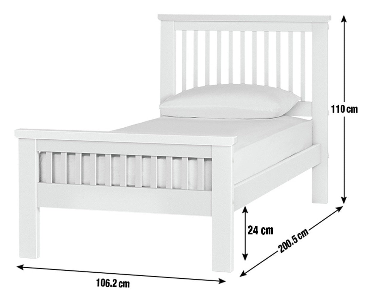 Home Aubrey Single Wooden Bed Frame - Charcoal | Harmonious Home Space