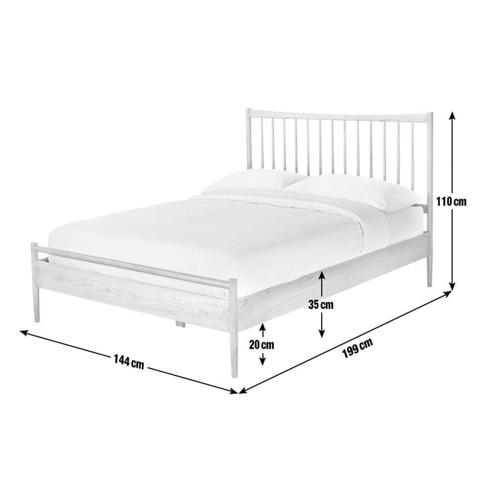 Chiltern Spindle Double Wooden Bed Frame - Oak (S)