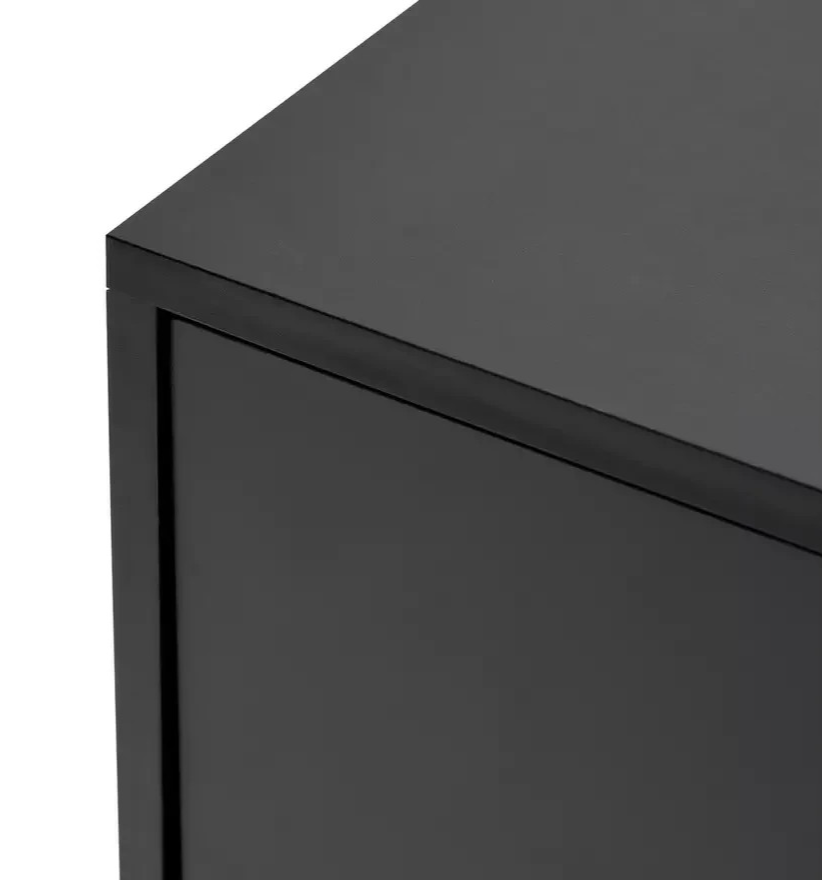 Home Chloe 2 Door Shoe Storage Cabinet Black | Hallway Footwear Organiser Unit