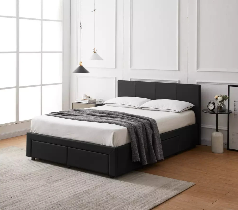 Home Lavendon 4 Drawer Kingsize Bed Frame - Black ( B Grade )