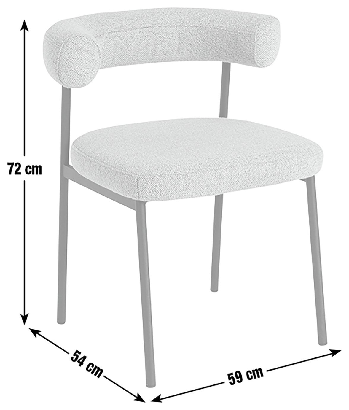 Oakie Pair of Fabric Dining Chair - Grey | Soft Upholstered Comfort