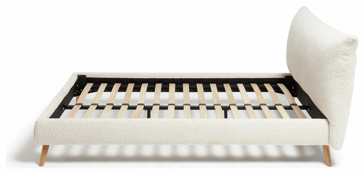Marshmallow Boucle Kingsize Bed Frame - White ( B Grade )