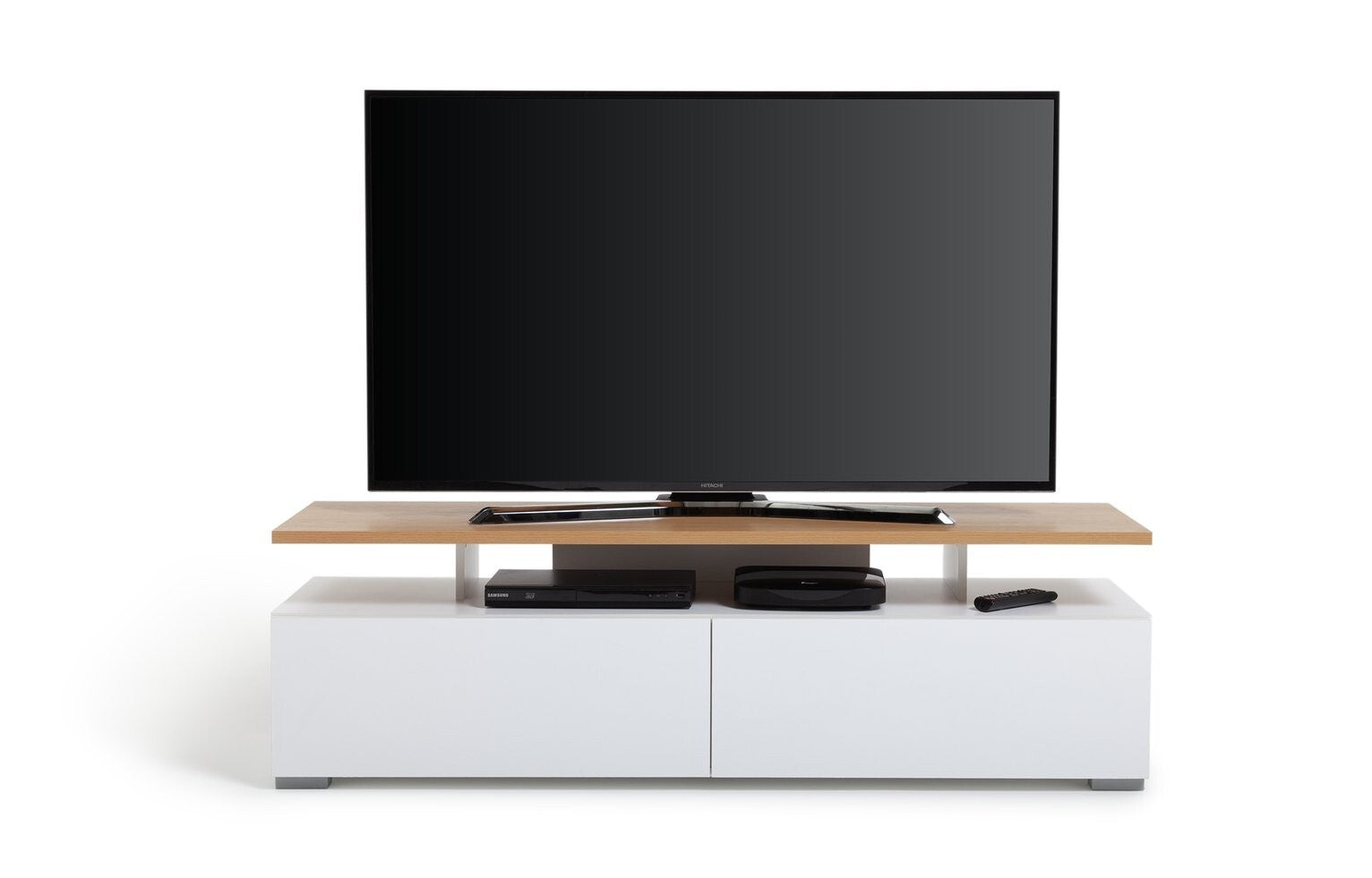 Habitat Floating Top TV Unit White Oak | Modern TV Stand Storage Cabinet Living