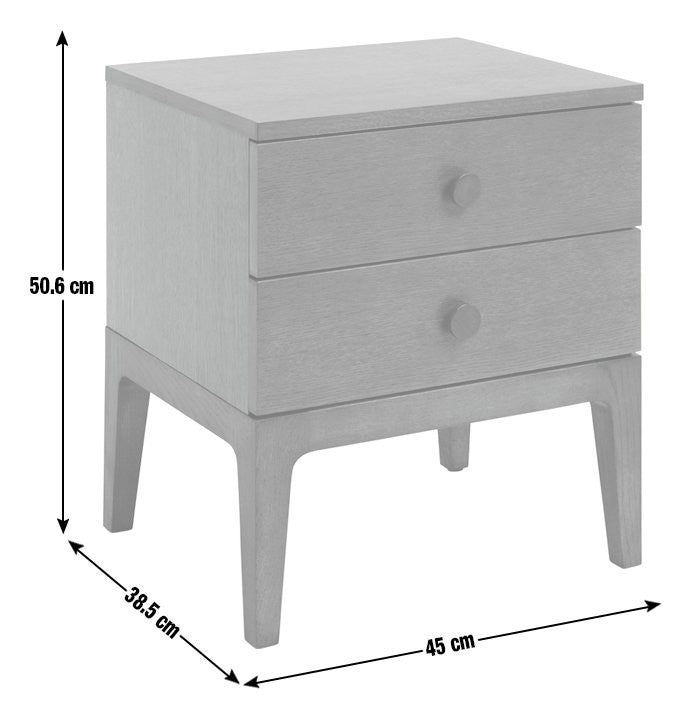 Loxley 2 Drawer Bedside Table - Walnut | Compact Bedroom Solution