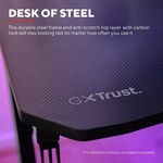 Trust GXT700 Omnius Gaming Desk - Black | Gaming Table Cup Holder Headset Hook