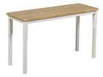 Home Bolitzo Oak Dining Table & 2 White Benches | Sturdy Kitchen Furniture Set