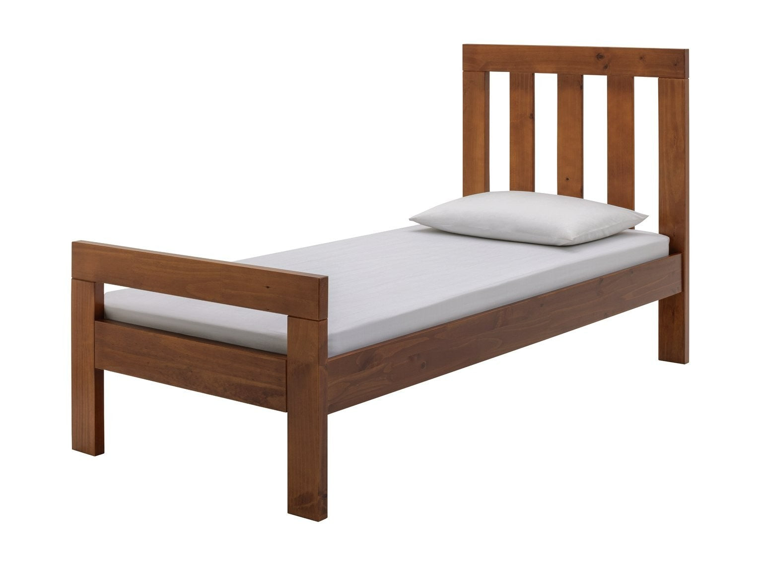 Home Chile Single Wooden Bed Frame - Dark Wood | Practical Night Comfort
