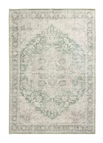 Vintage Effect Green Rug | 120x170cm | Vintage Living Room Bedroom Area Rug Carp