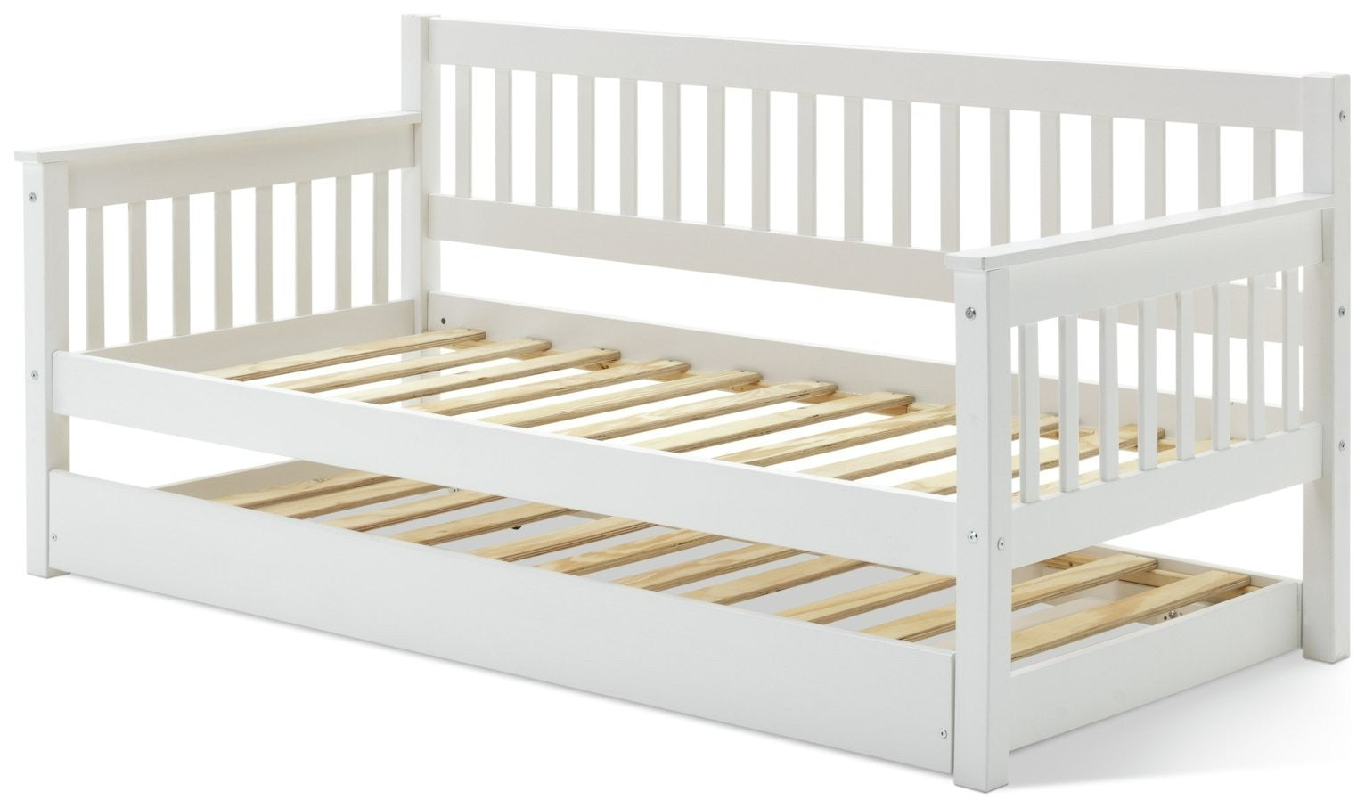 Home Aspley Trundle Day Bed - White | Compact Spare Room Setup