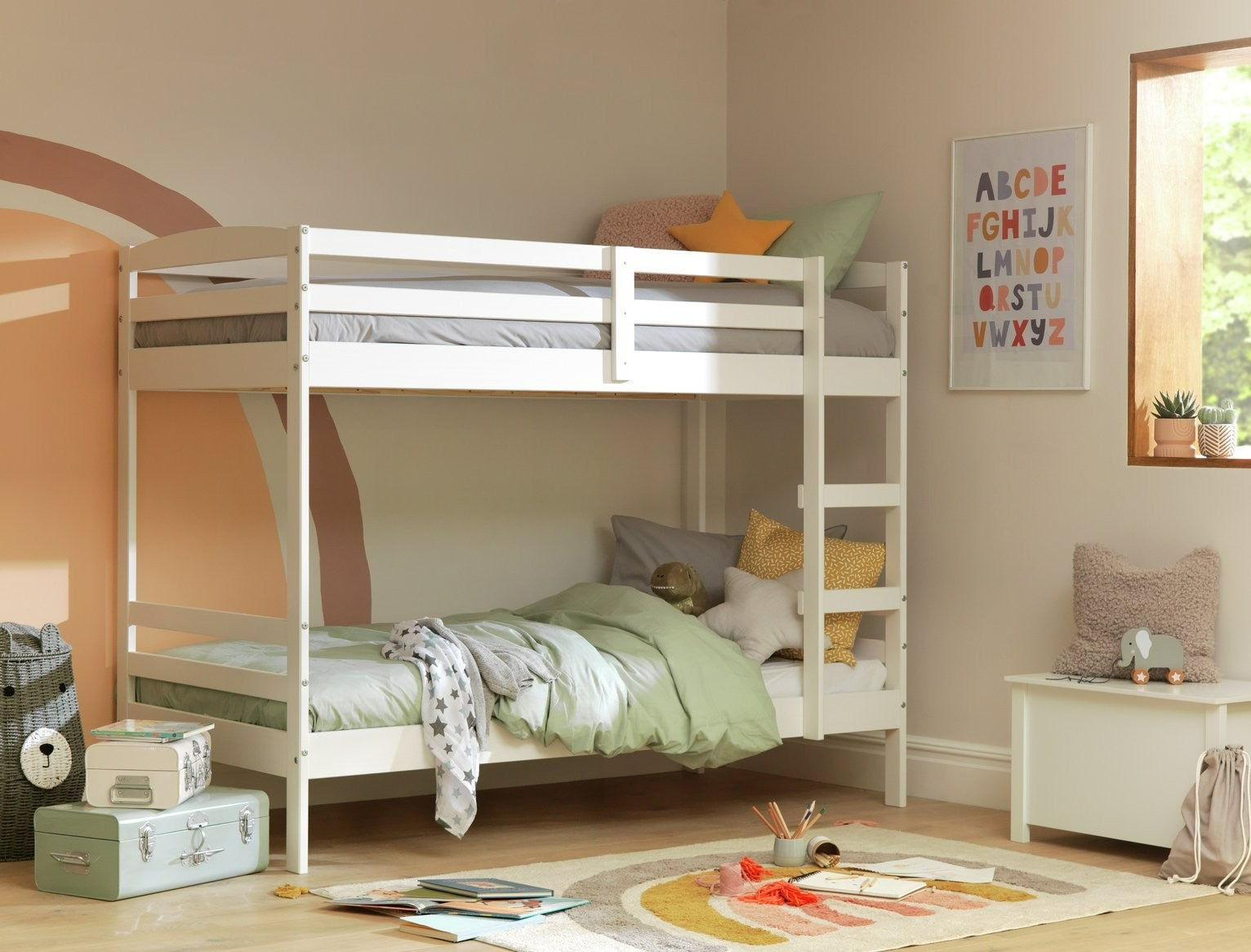 Josie Shorty Bunk Bed Frame - White | Multi Level Sleeping Setup