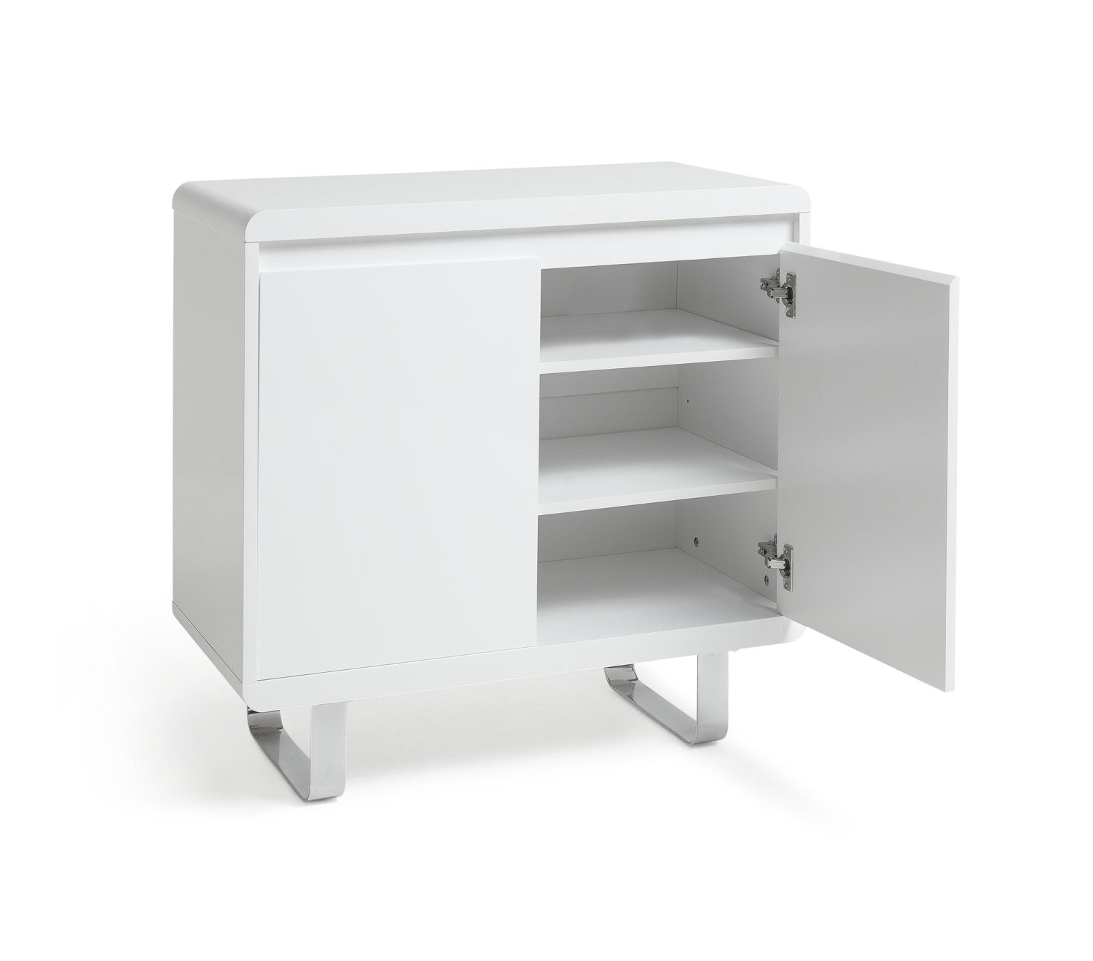 Sleigh 2 Door Sideboard - White Gloss | White Gloss Furniture for Living Room