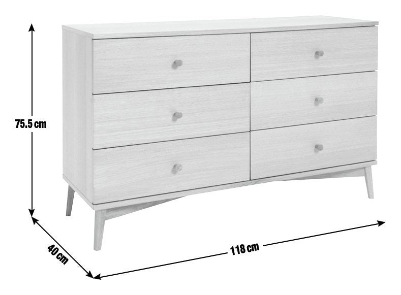 Kirk 6 Drawer Chest - Walnut | Rich Wood Aesthetic