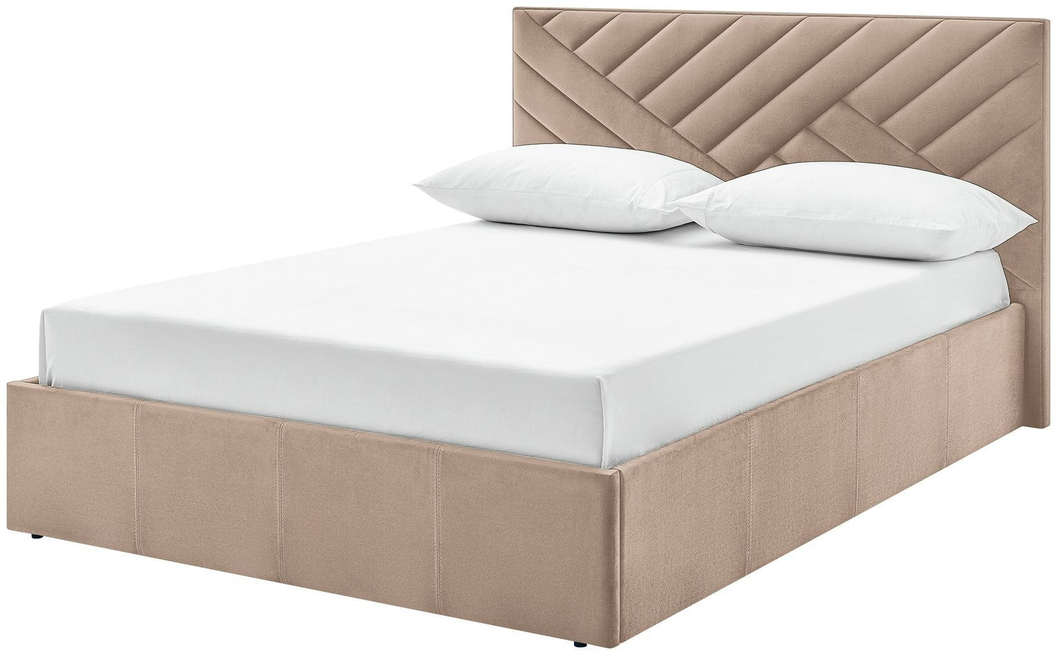 Home Luca End Lift Small Double Ottoman Bed - Latte | Storage bed small double