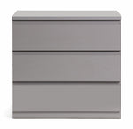 Home Jenson 3 Drawer Chest - Grey Gloss | Organizer Bedroom Furniture