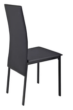 Lido Glass Dining Table 4 Chairs in Black 120cm For Kitchen or Living Room