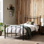 Yani Single Metal Bed Frame - Black | Kids Bedroom Furniture Guest Sleep Frame