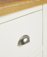 Home Kent 4 Wide Chest of Drawer - Cream and Oak | Cream Chest with Oak Top