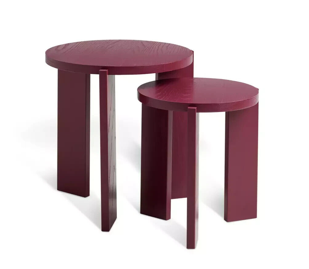 Habitat Xylo Solid Wood Nest of 2 Tables - Cherry Red