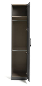 Munich Panelled 1 Door Wardrobe - Anthracite | Tall Slim Storage Cabinet