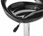 Ottawa Gas Lift Bar Stool - Black |Adjustable Swivel Kitchen Breakfast Bar Chair