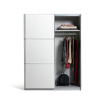 Holsted Mirrored 150cm Sliding Wardrobe - White | Clean Minimalist Aesthetic