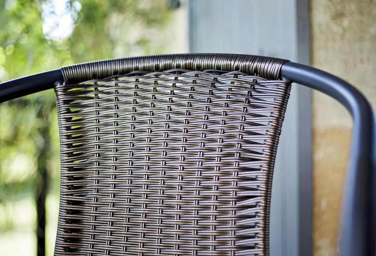 Home 2 Seater Rattan Effect Garden Bistro Set - Brown | Outdoor Patio Furniture