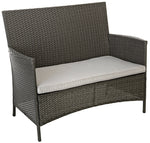Home 6 Seater Rattan Effect Garden Sofa Set- Dark Grey | Outdoor Patio Furniture