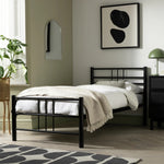 Atlas Single Metal Bed Frame Black | Modern Metal Bed Frame Single Size Bedroom