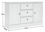 Home Winchester 2 Door 3 Drawer Sideboard - Cream | sideboard with drawers