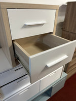 Broadway 2 Drw Bedside Table - White & Oak