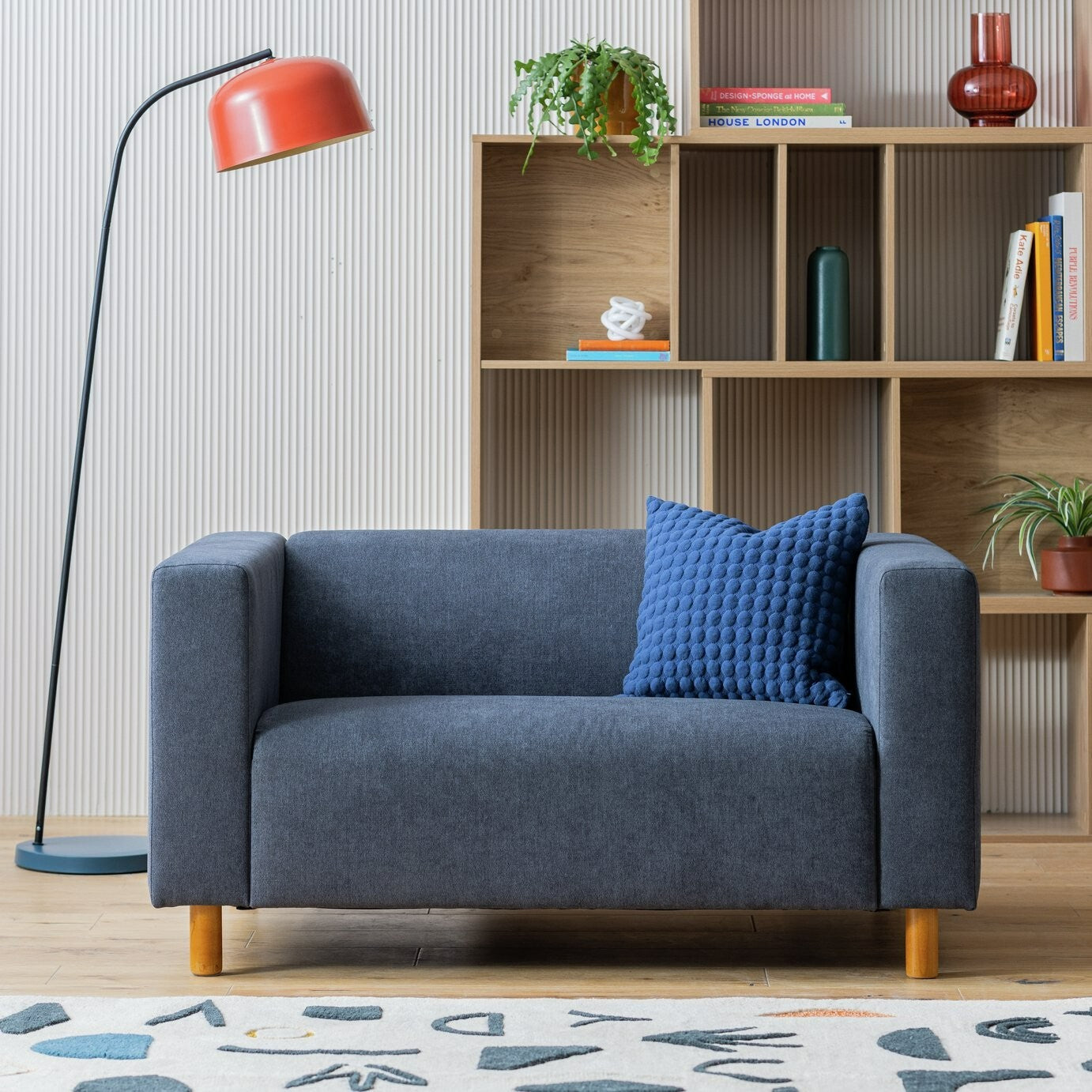 Moda Fabric Compact 2 Seater Sofa - Grey