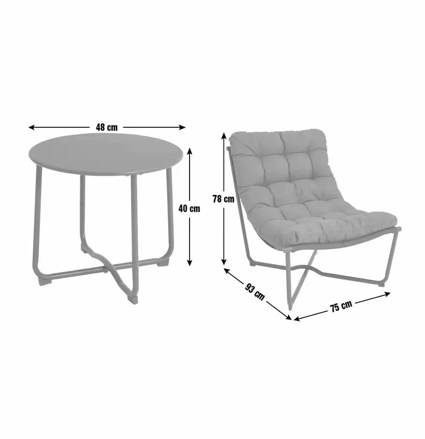 Scoop 2 Seater Metal Garden Bistro Set Green | Outdoor Patio Furniture Set